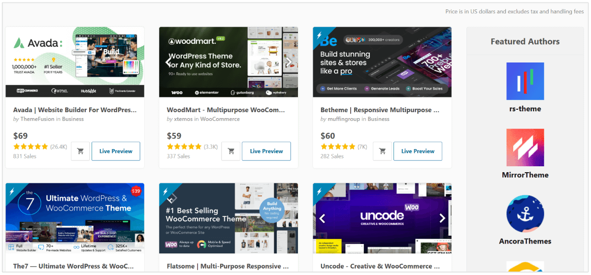 Wordpress-Themen auf themeforest